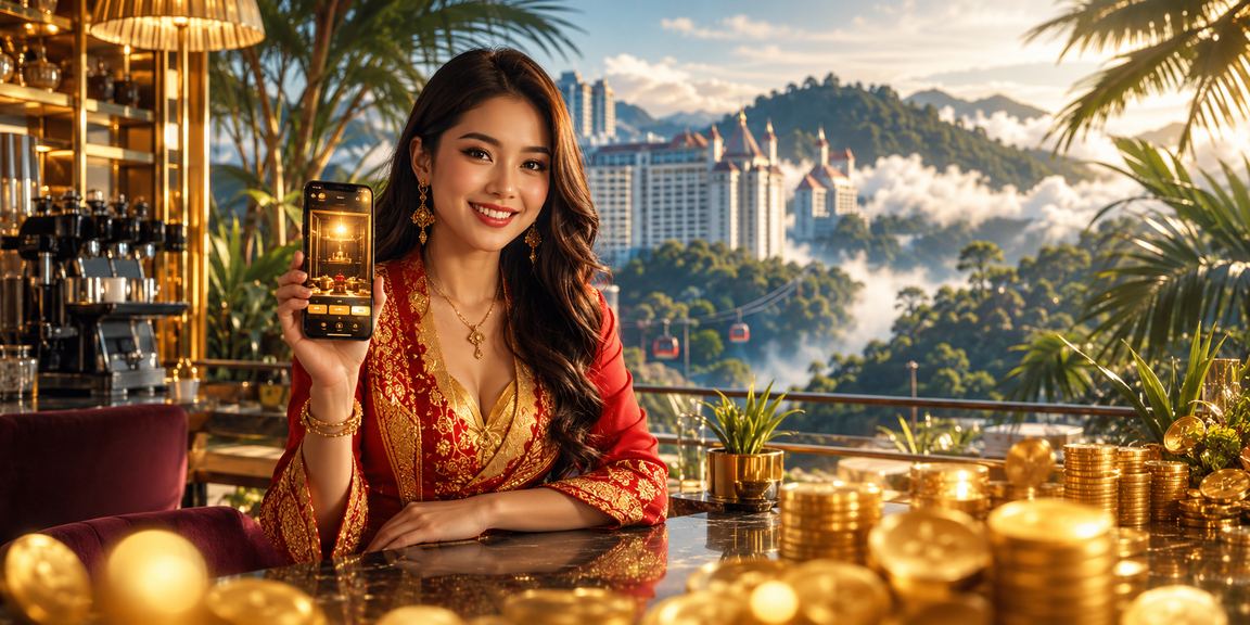 Suasana rebat bonus gaya Melayu di Genting Highlands dengan paparan keselamatan akaun